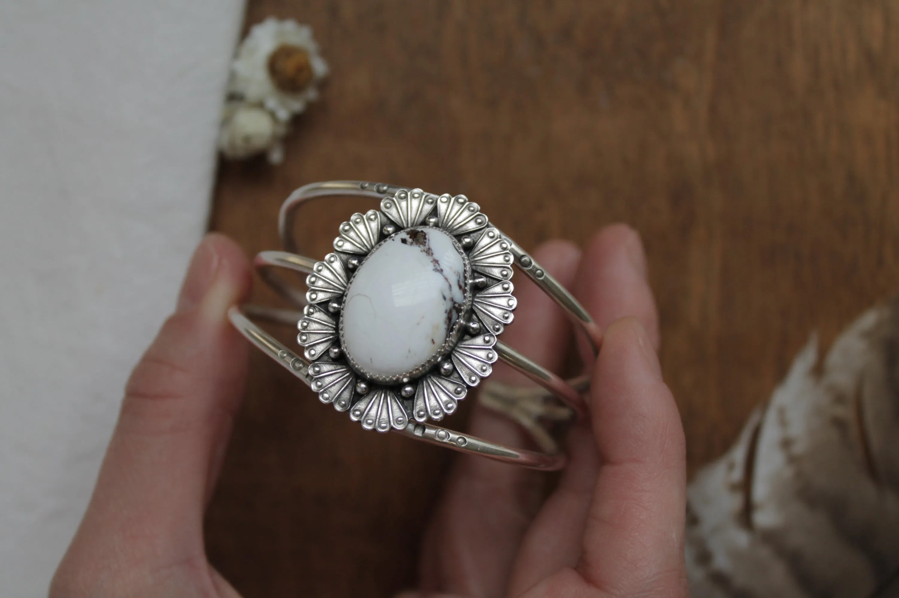 Desert Deco Statement Cuff | White Buffalo