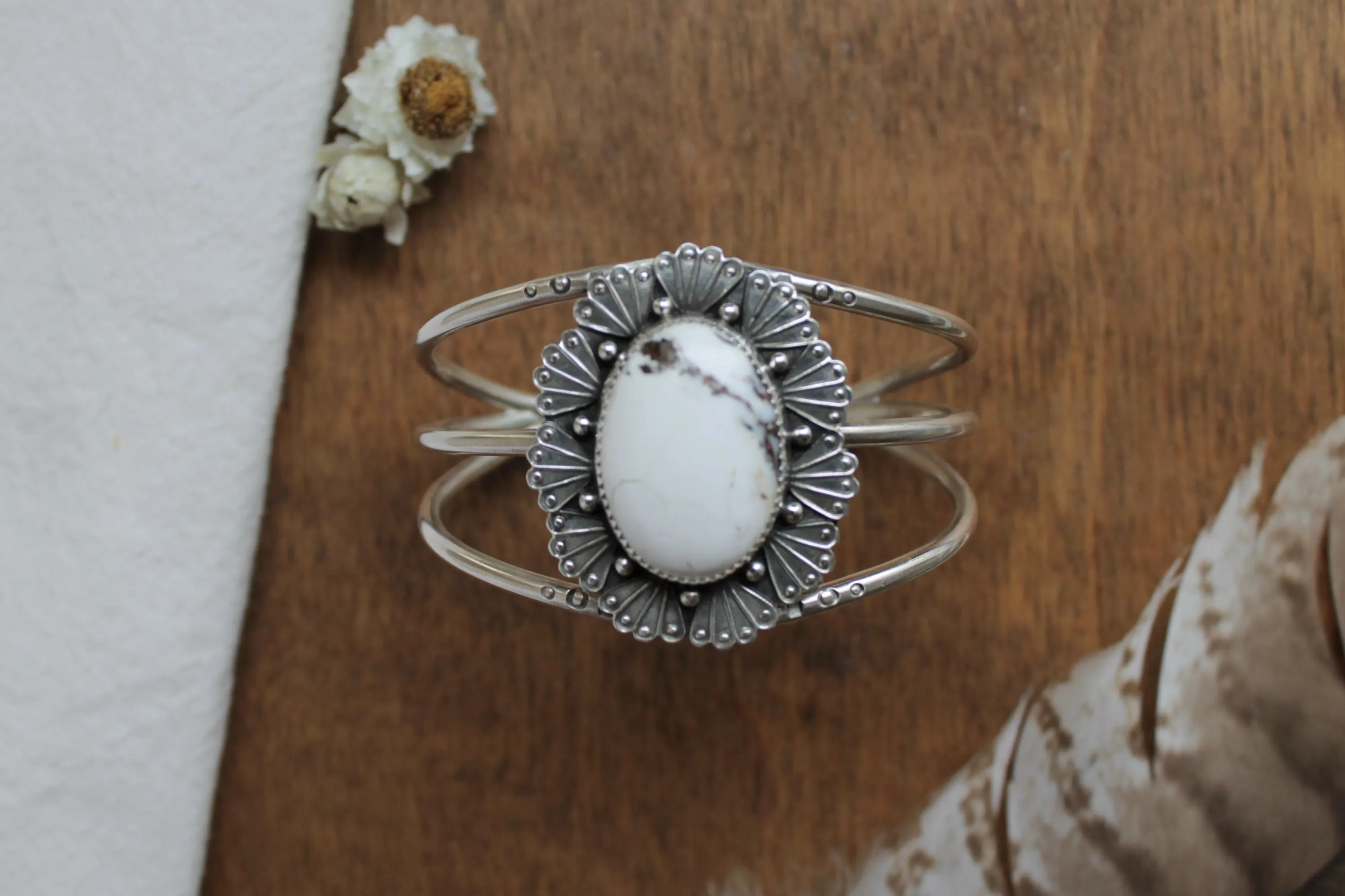 Desert Deco Statement Cuff | White Buffalo