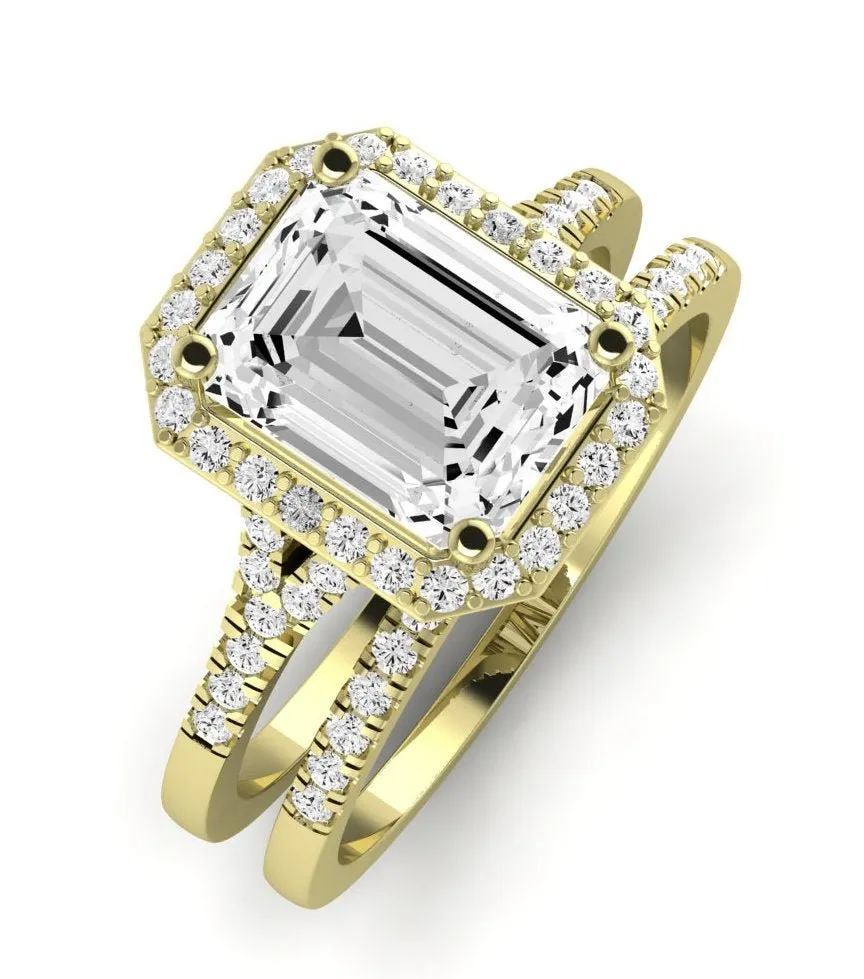Desert Rose - Emerald Lab Diamond Bridal Set (IGI Certified)