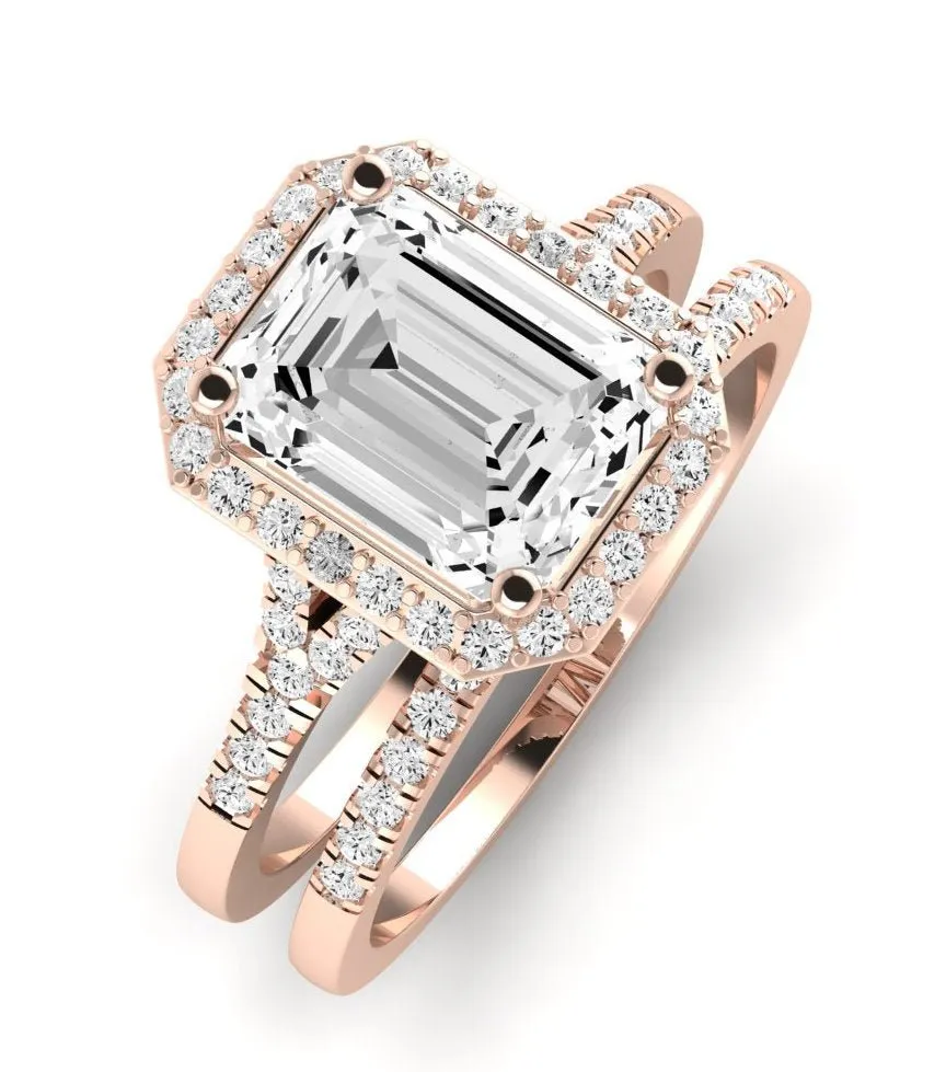 Desert Rose - Emerald Lab Diamond Bridal Set (IGI Certified)