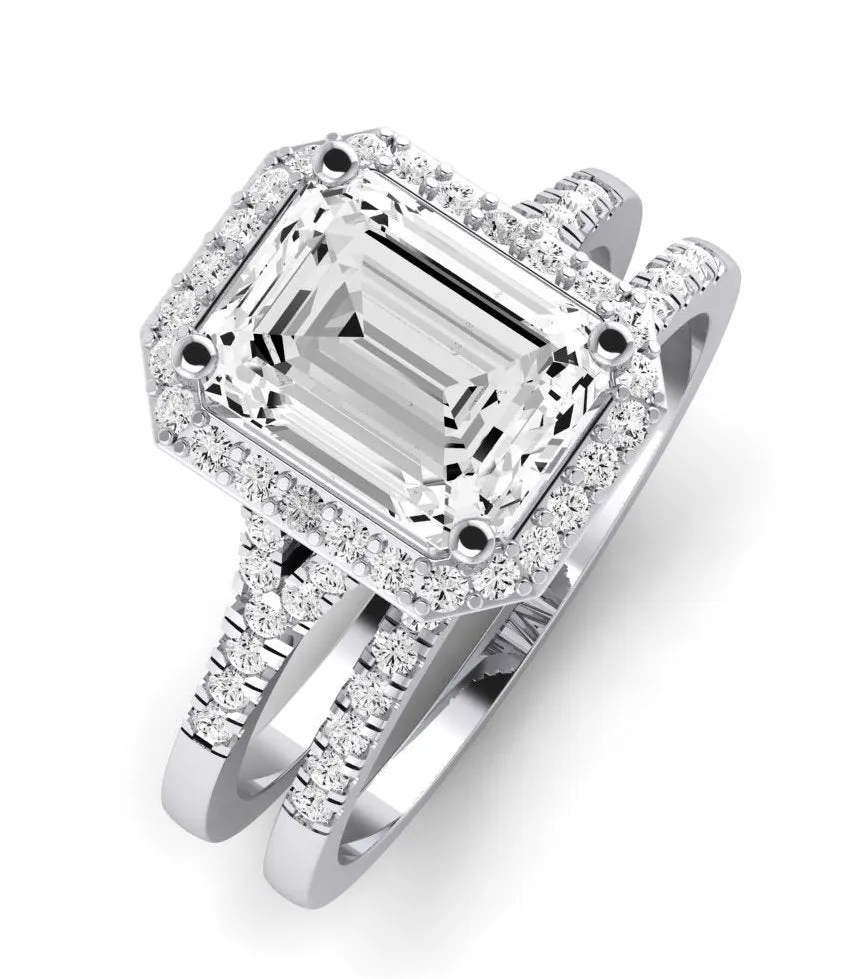 Desert Rose - Emerald Lab Diamond Bridal Set (IGI Certified)