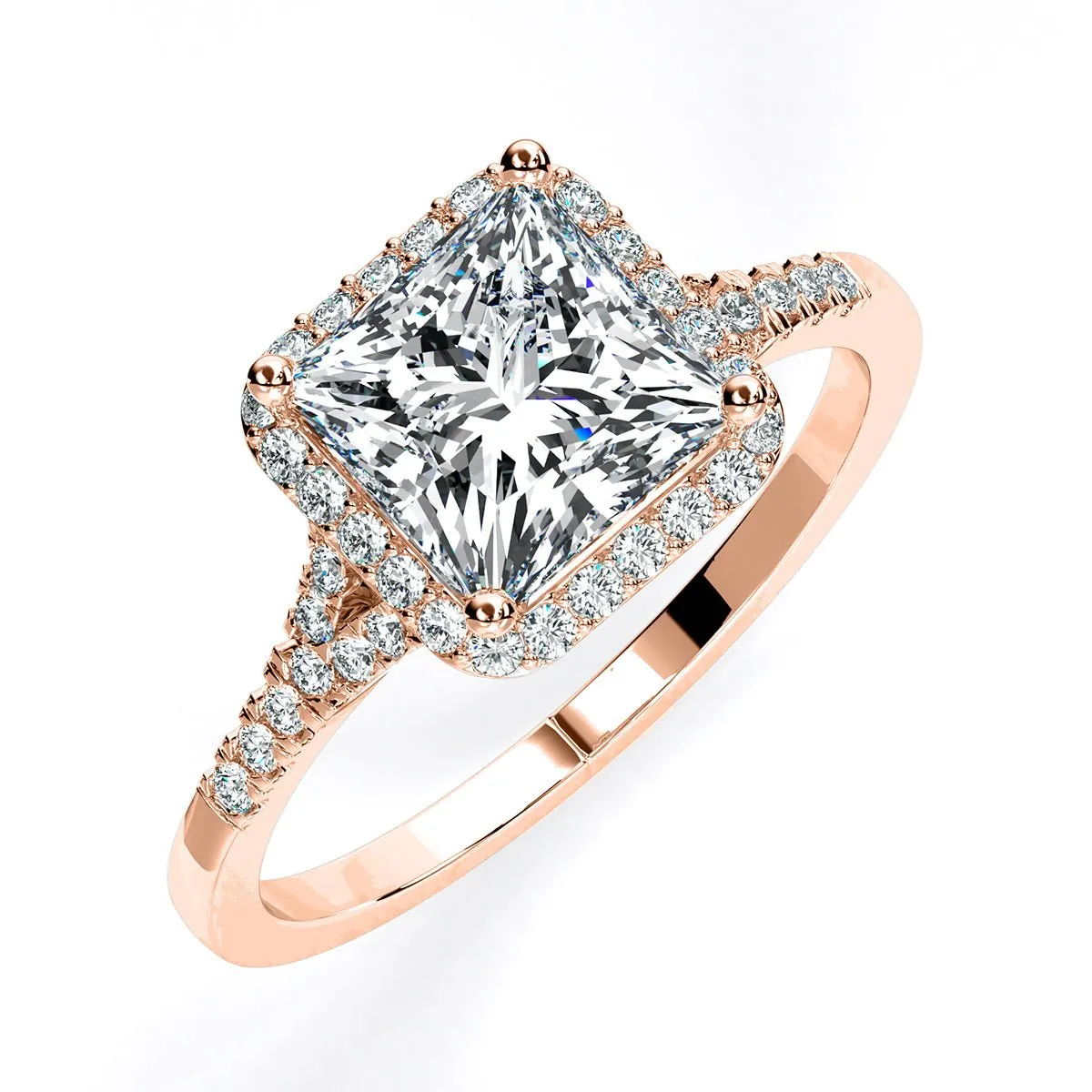Desert Rose - Princess Lab Diamond Engagement Ring (IGI Certified)