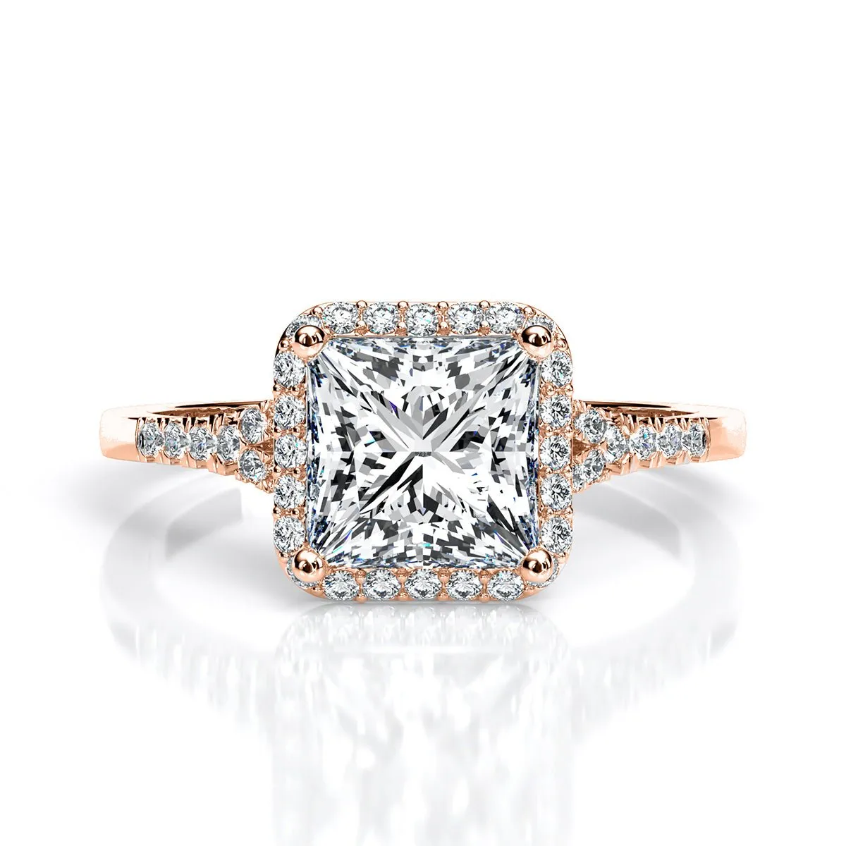 Desert Rose - Princess Lab Diamond Engagement Ring (IGI Certified)
