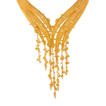 Distinctively Designed 22k Gold Necklace With Jali Work