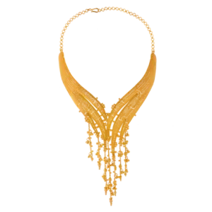 Distinctively Designed 22k Gold Necklace With Jali Work
