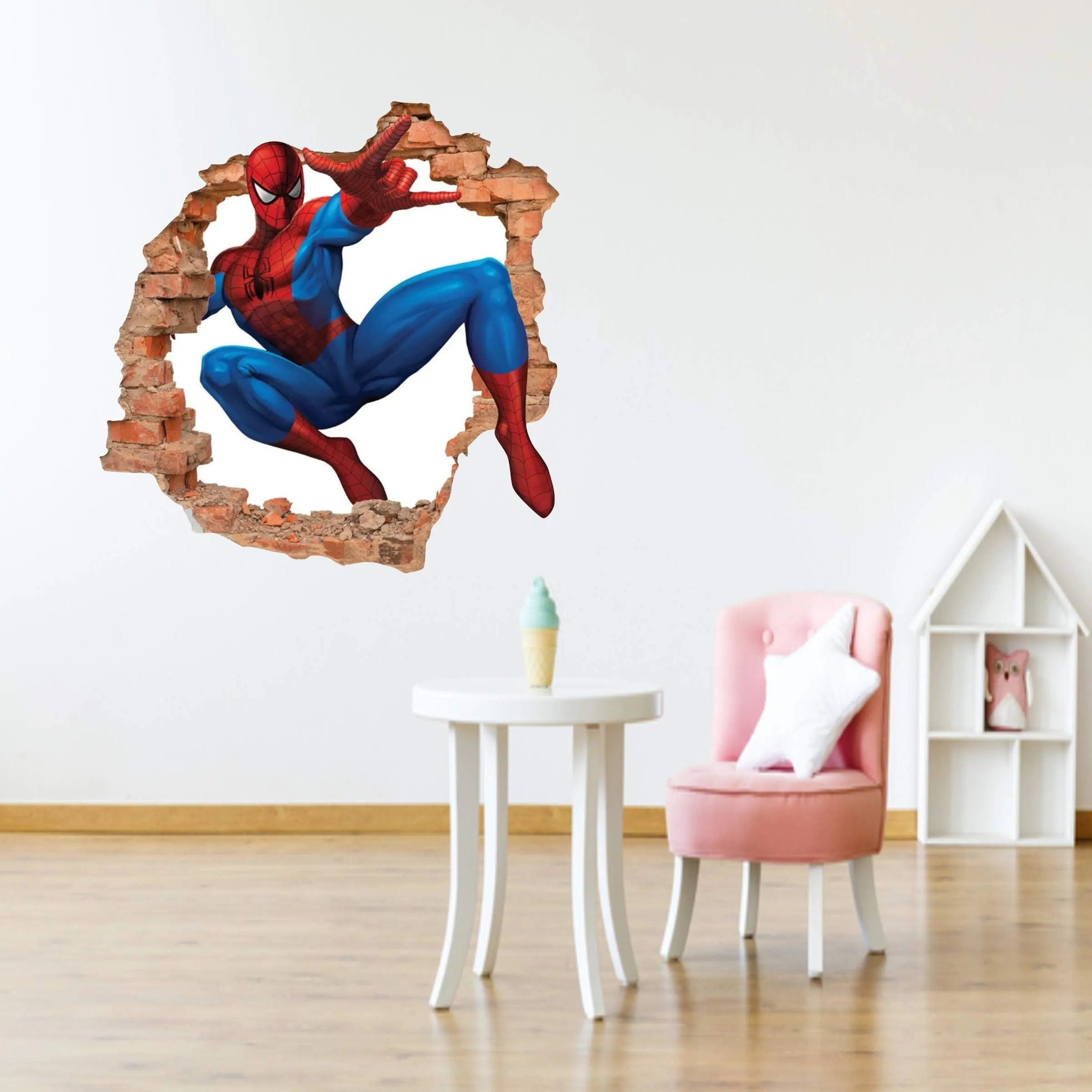 DK Decors 3D Spiderman Wall Sticker | Decorative Wall Sticker for Living Room, Bedroom, Office, Hall and Home Decor for Kids Room