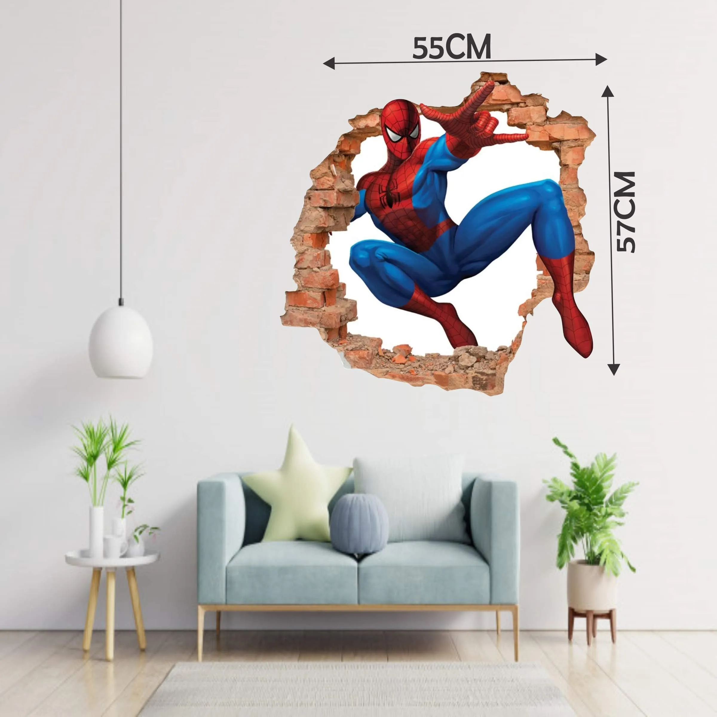 DK Decors 3D Spiderman Wall Sticker | Decorative Wall Sticker for Living Room, Bedroom, Office, Hall and Home Decor for Kids Room