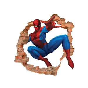 DK Decors 3D Spiderman Wall Sticker | Decorative Wall Sticker for Living Room, Bedroom, Office, Hall and Home Decor for Kids Room