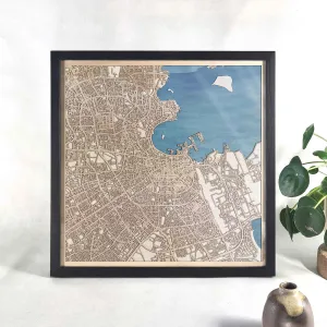 Doha Wooden Map