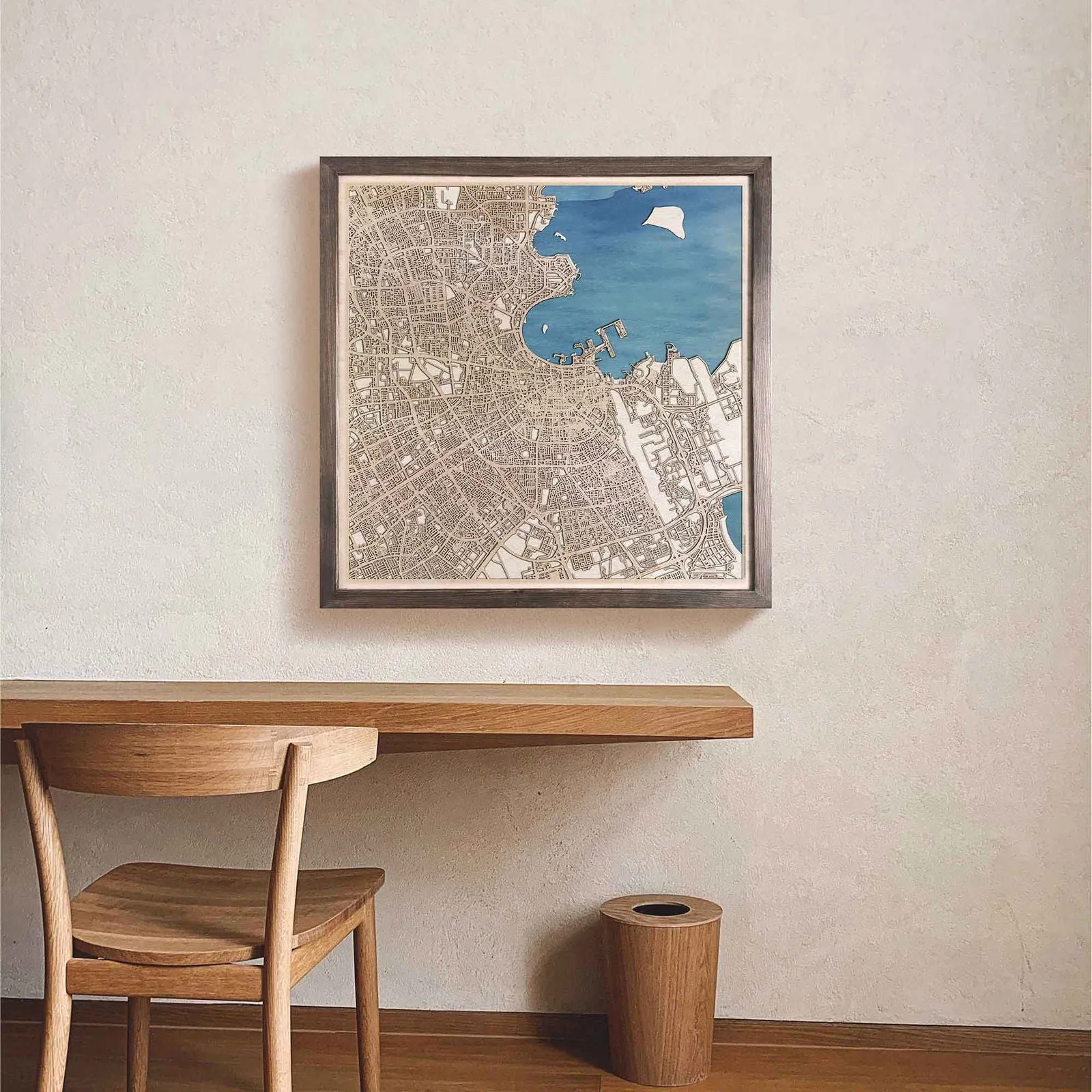 Doha Wooden Map