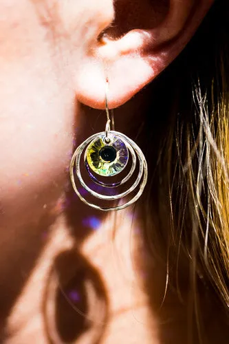 Em'z Blendz Vintage Crystal Solar Energy Earrings | Handcrafted Jewelry