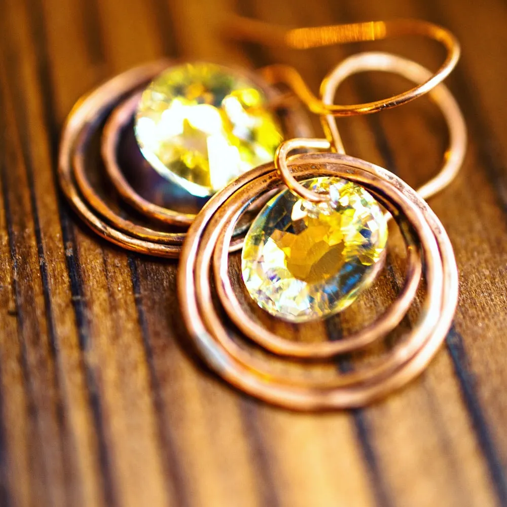 Em'z Blendz Vintage Crystal Solar Energy Earrings | Handcrafted Jewelry