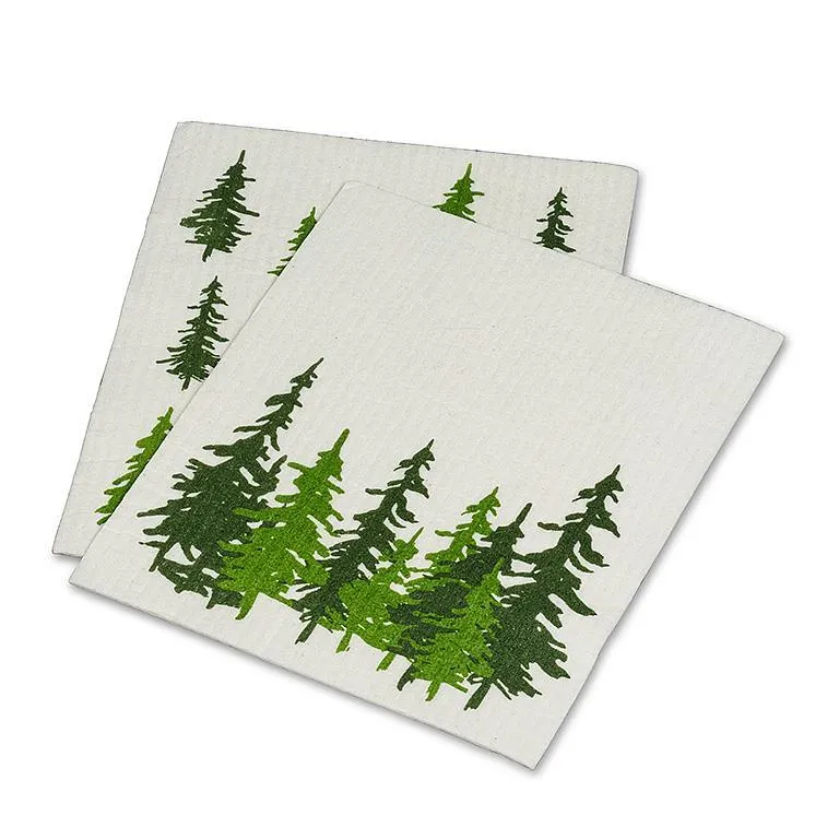 Evergreen Forest Swedish Dishcloths