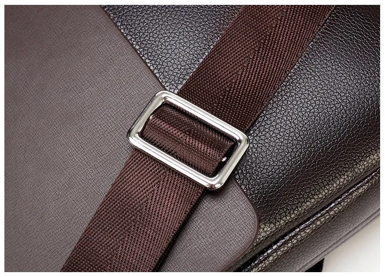 Famous Brand Business Men Briefcase Leather Laptop Handbag