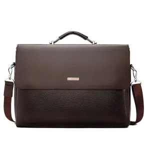 Famous Brand Business Men Briefcase Leather Laptop Handbag