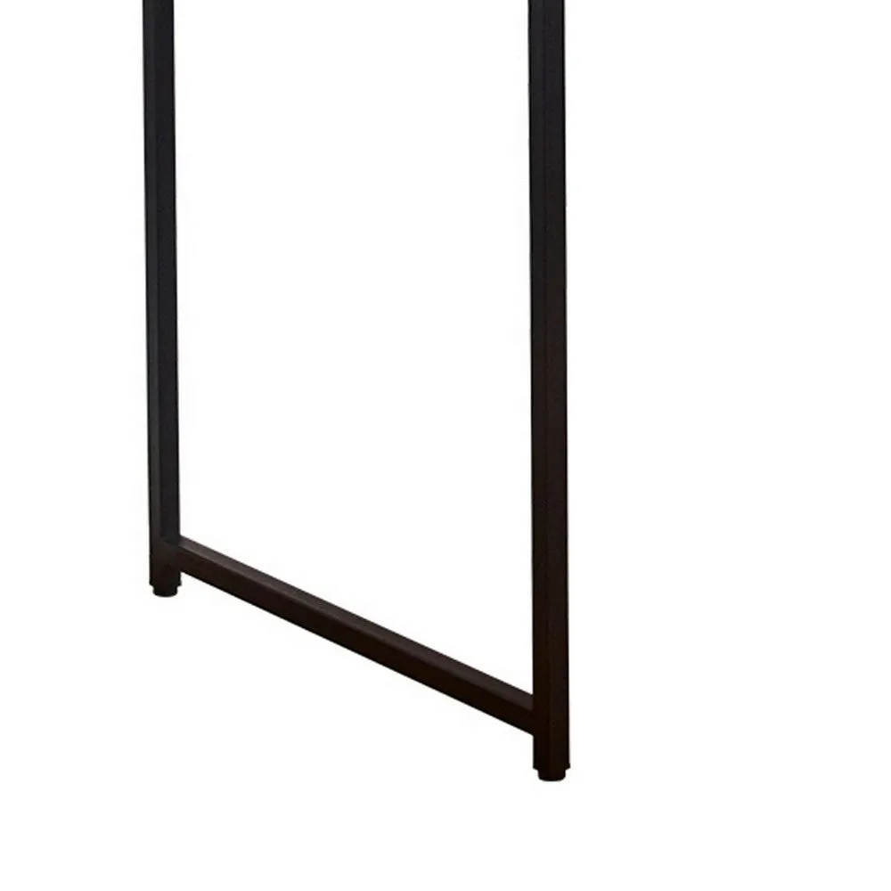 Fein Office Desk, 39 Inch Gray Rectangular Wood Top, Black Metal Frame By Casagear Home
