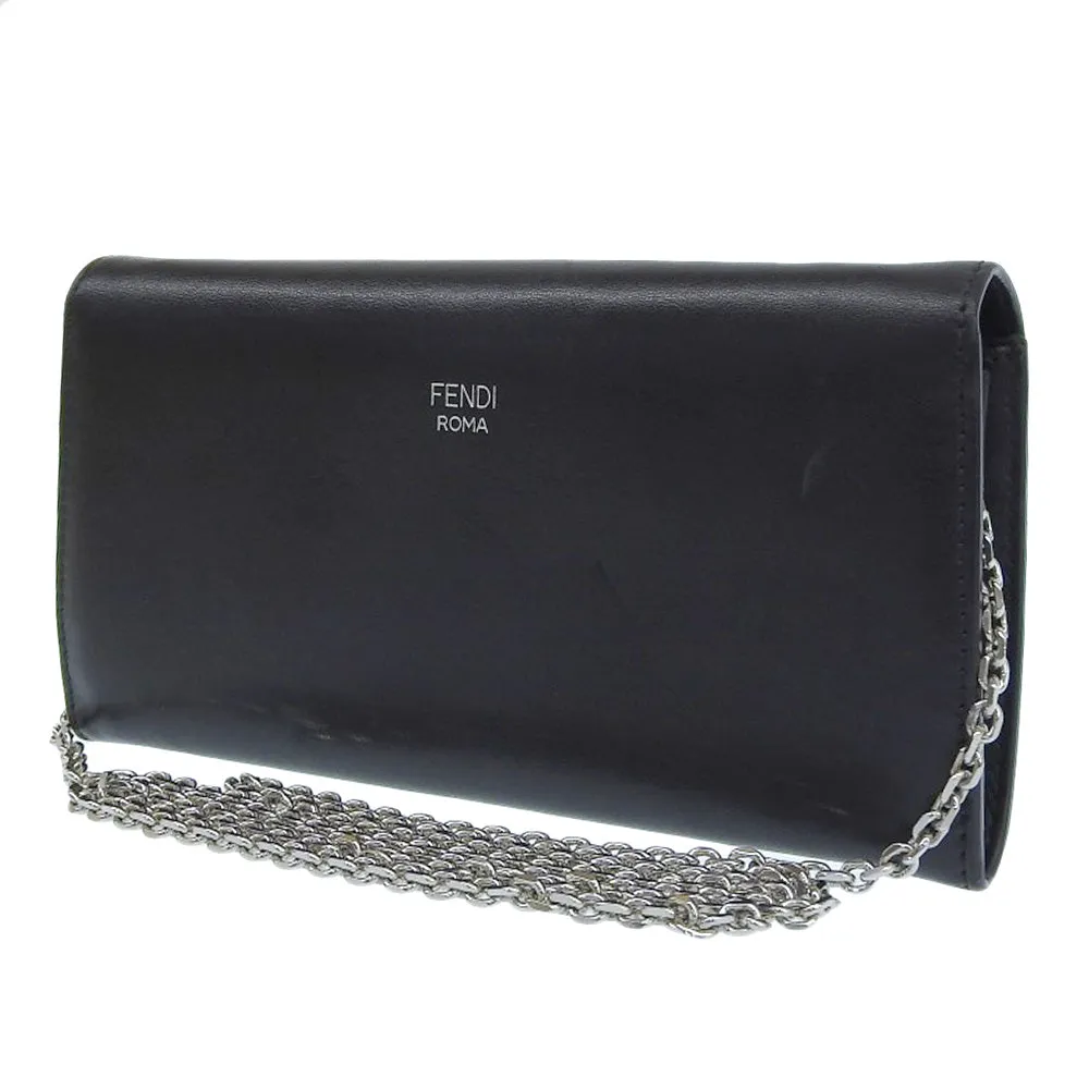 Fendi Leather Chain Wallet Long Wallet 8M0365
