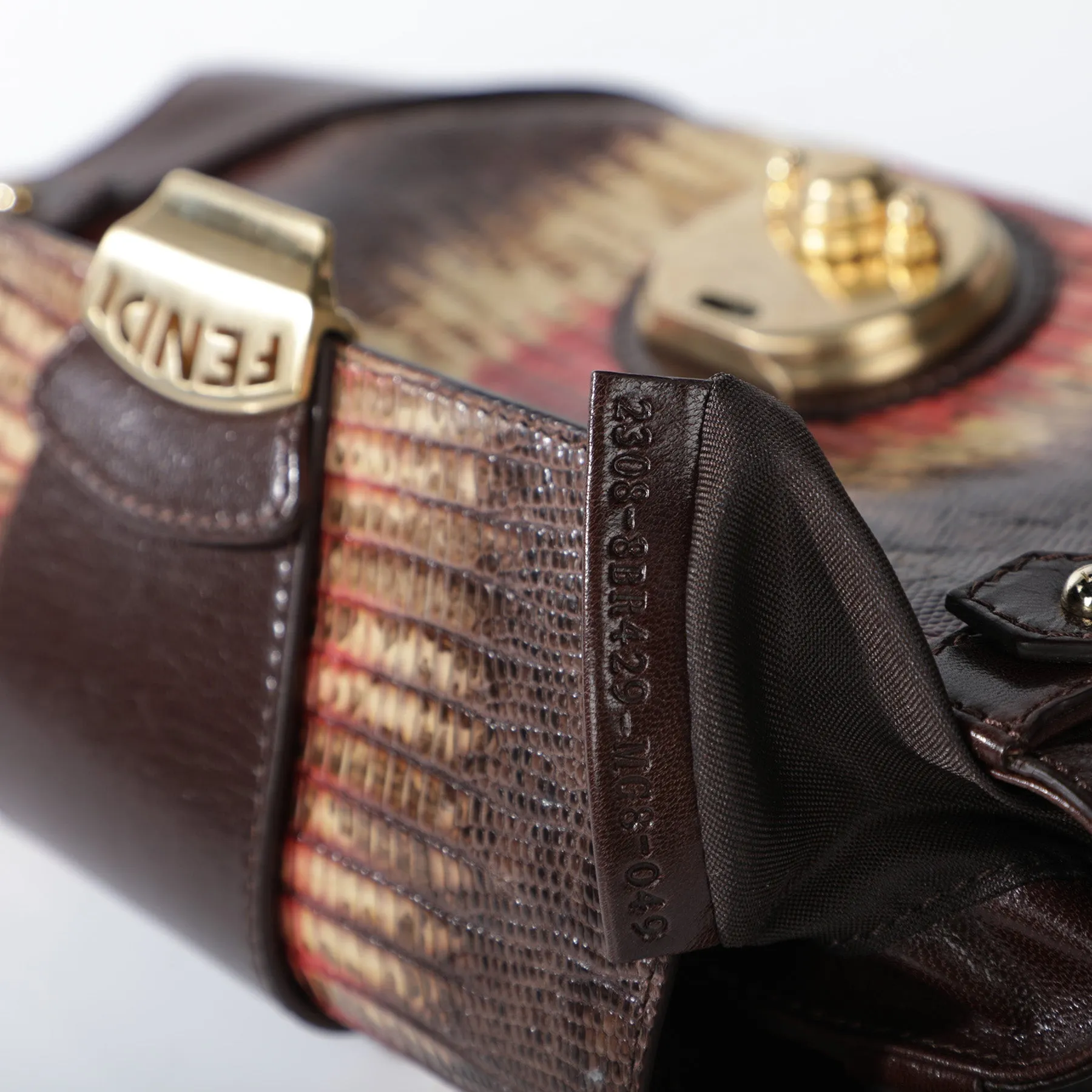 Fendi Lizard Leather Shoulder Bag
