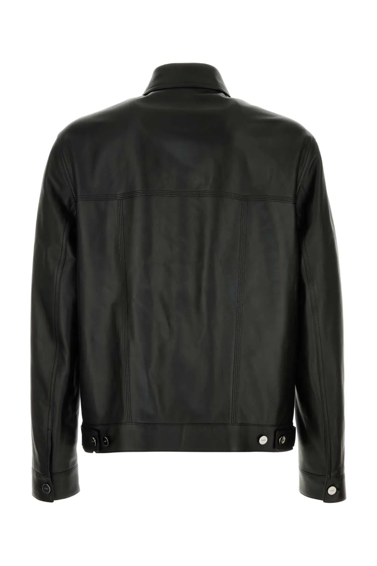 FENDI Men's Leather Jacket - Classic Fit