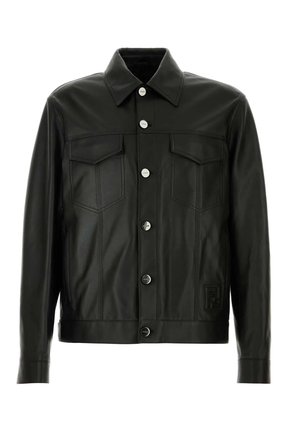 FENDI Men's Leather Jacket - Classic Fit