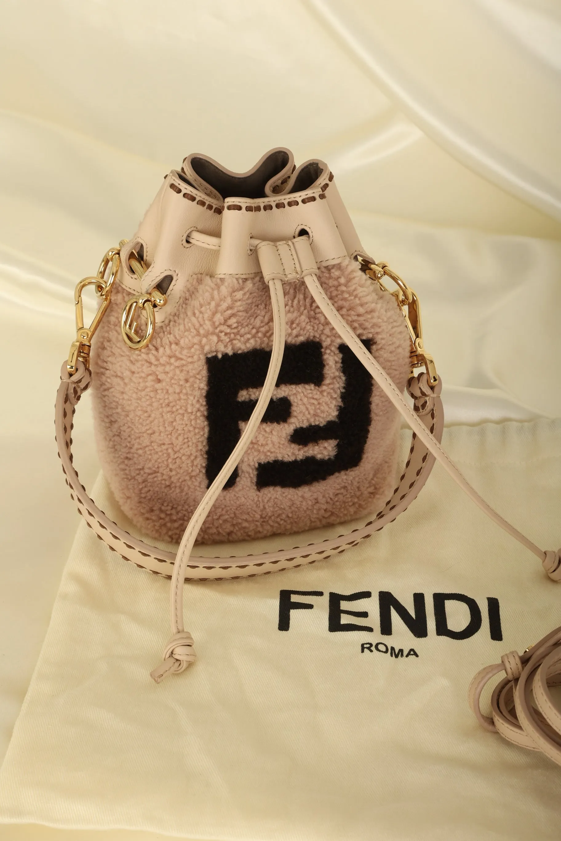 Fendi Shearling Mini Bucket Bag