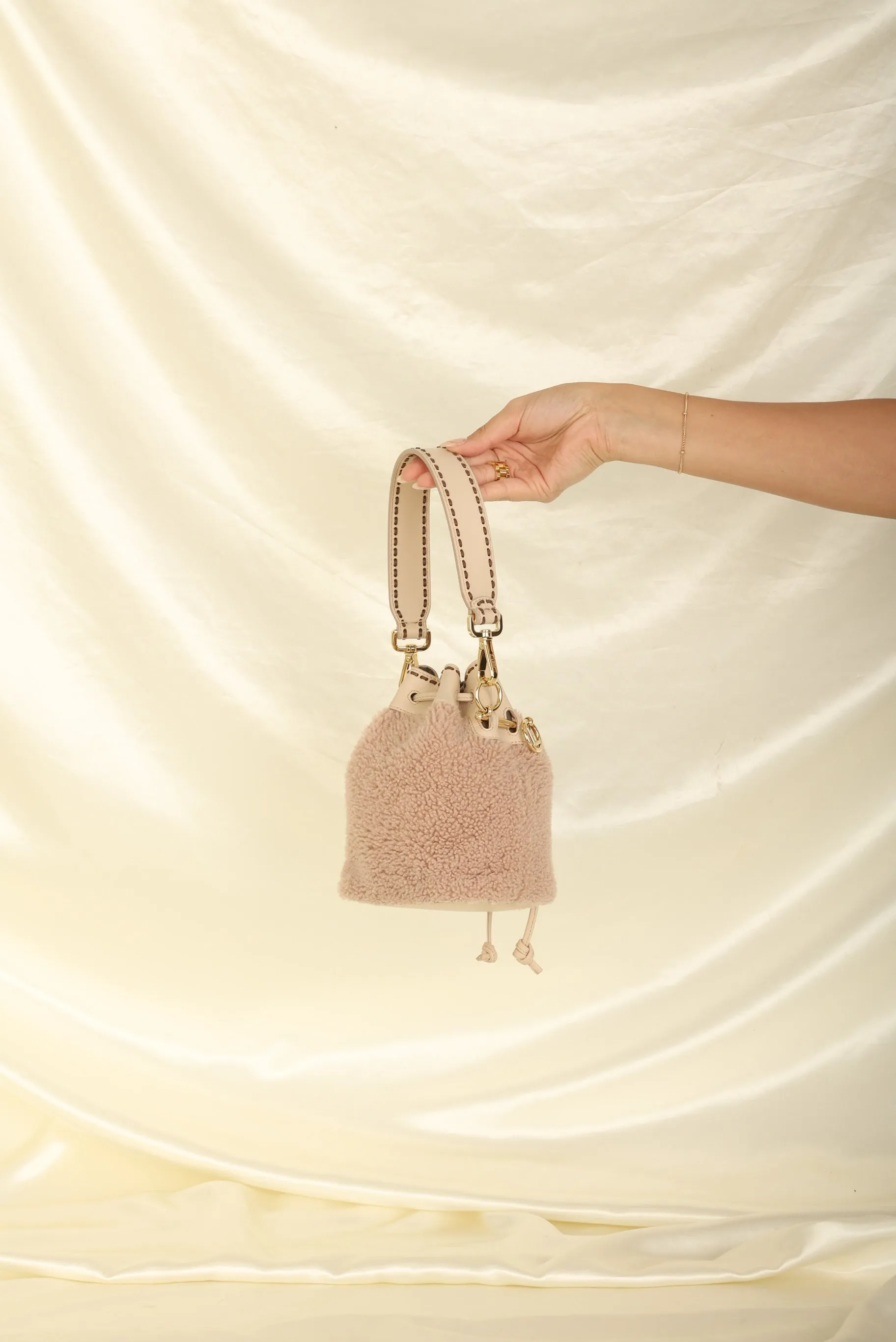 Fendi Shearling Mini Bucket Bag