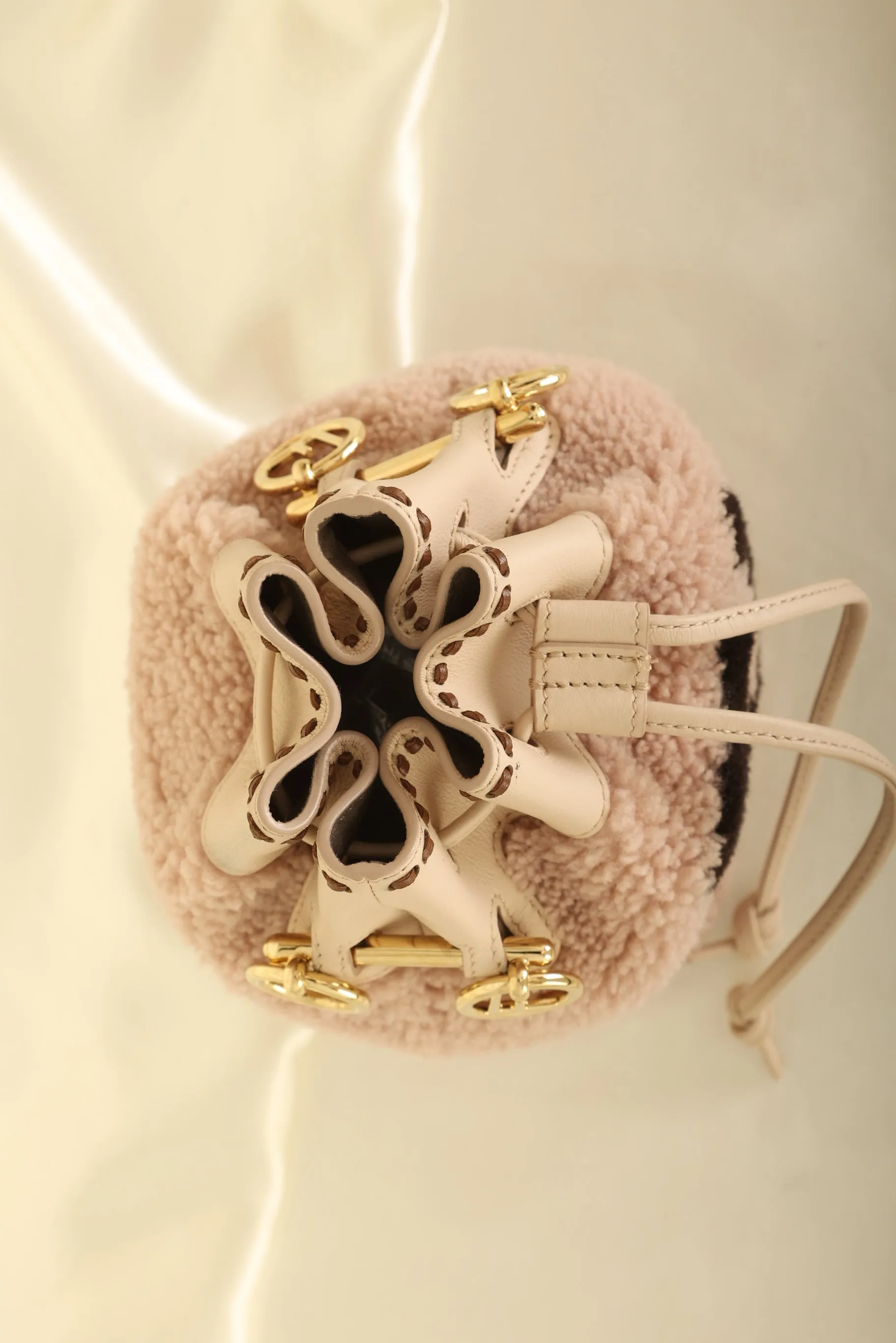 Fendi Shearling Mini Bucket Bag