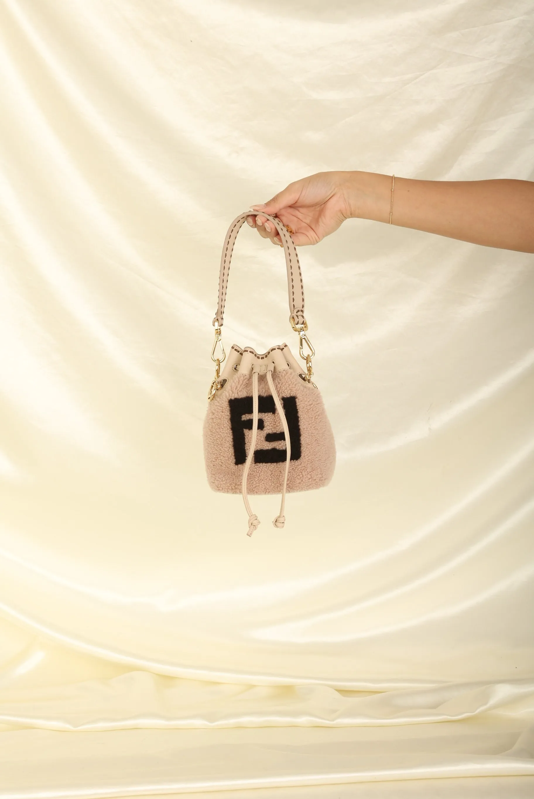 Fendi Shearling Mini Bucket Bag