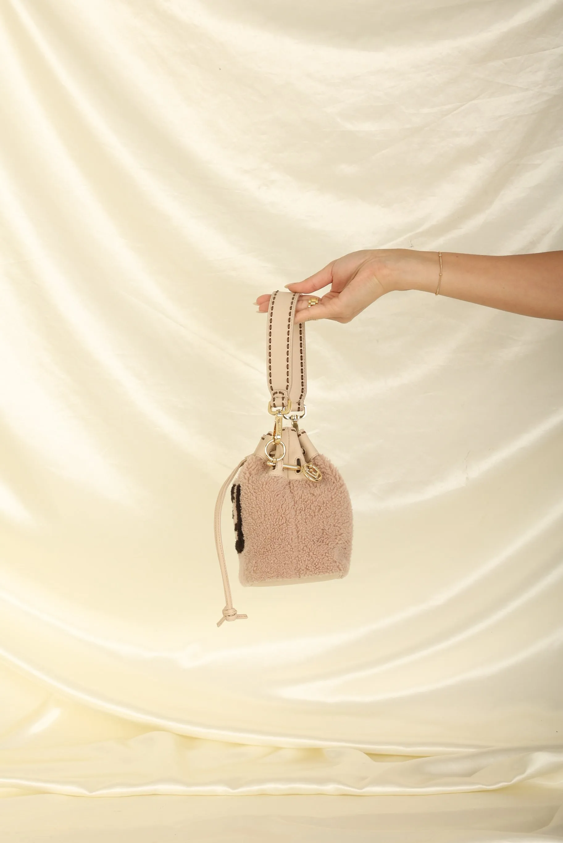Fendi Shearling Mini Bucket Bag