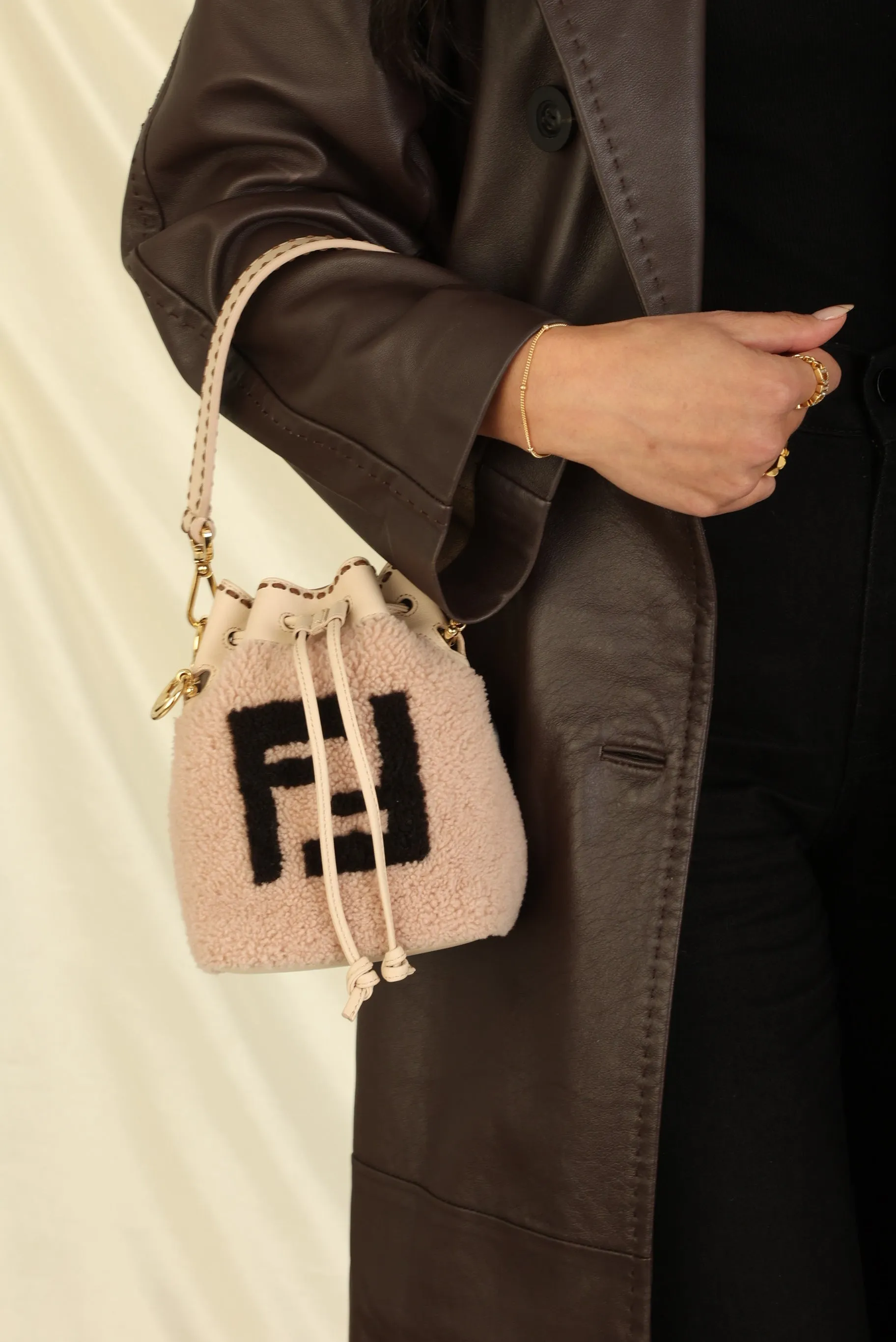 Fendi Shearling Mini Bucket Bag