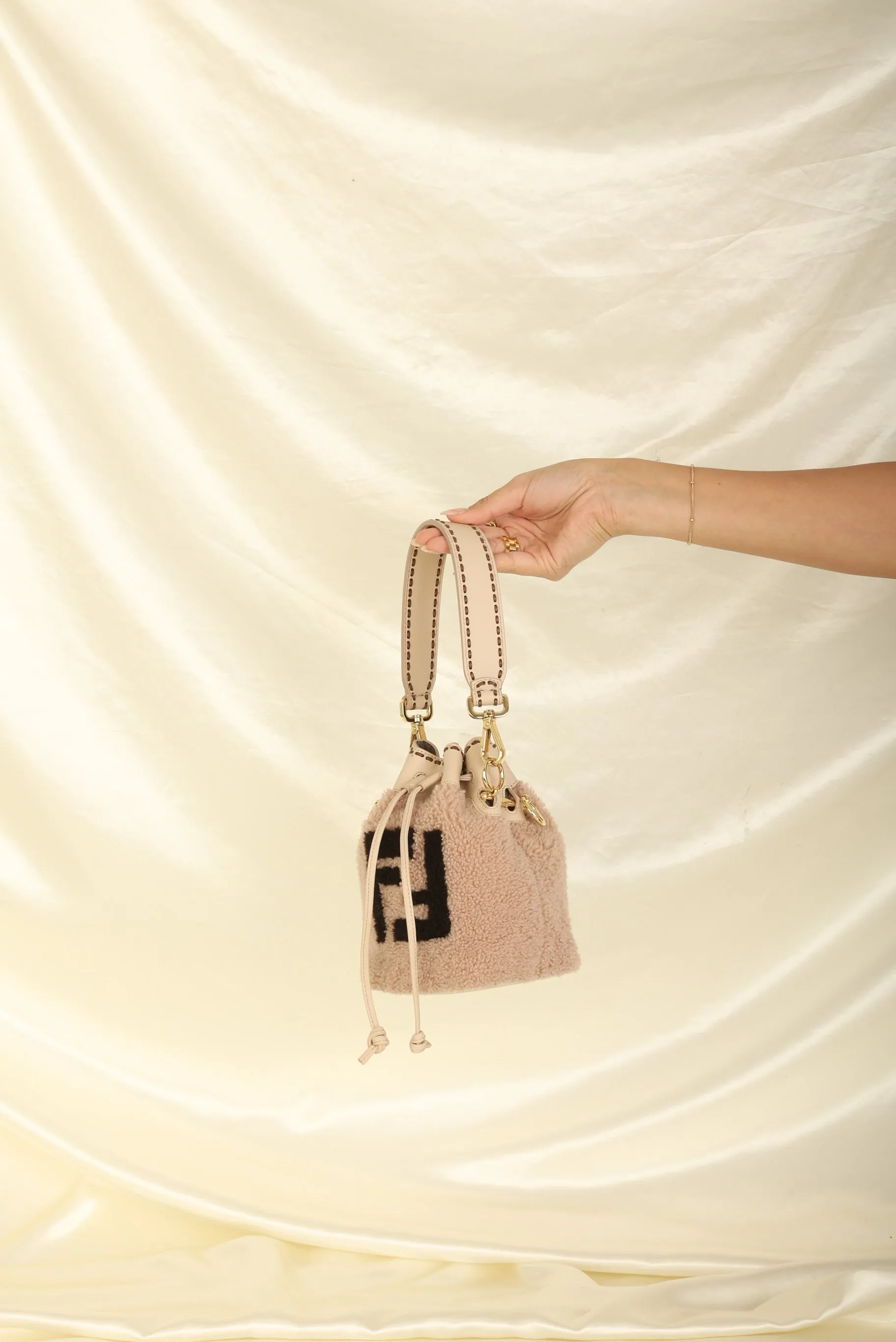 Fendi Shearling Mini Bucket Bag