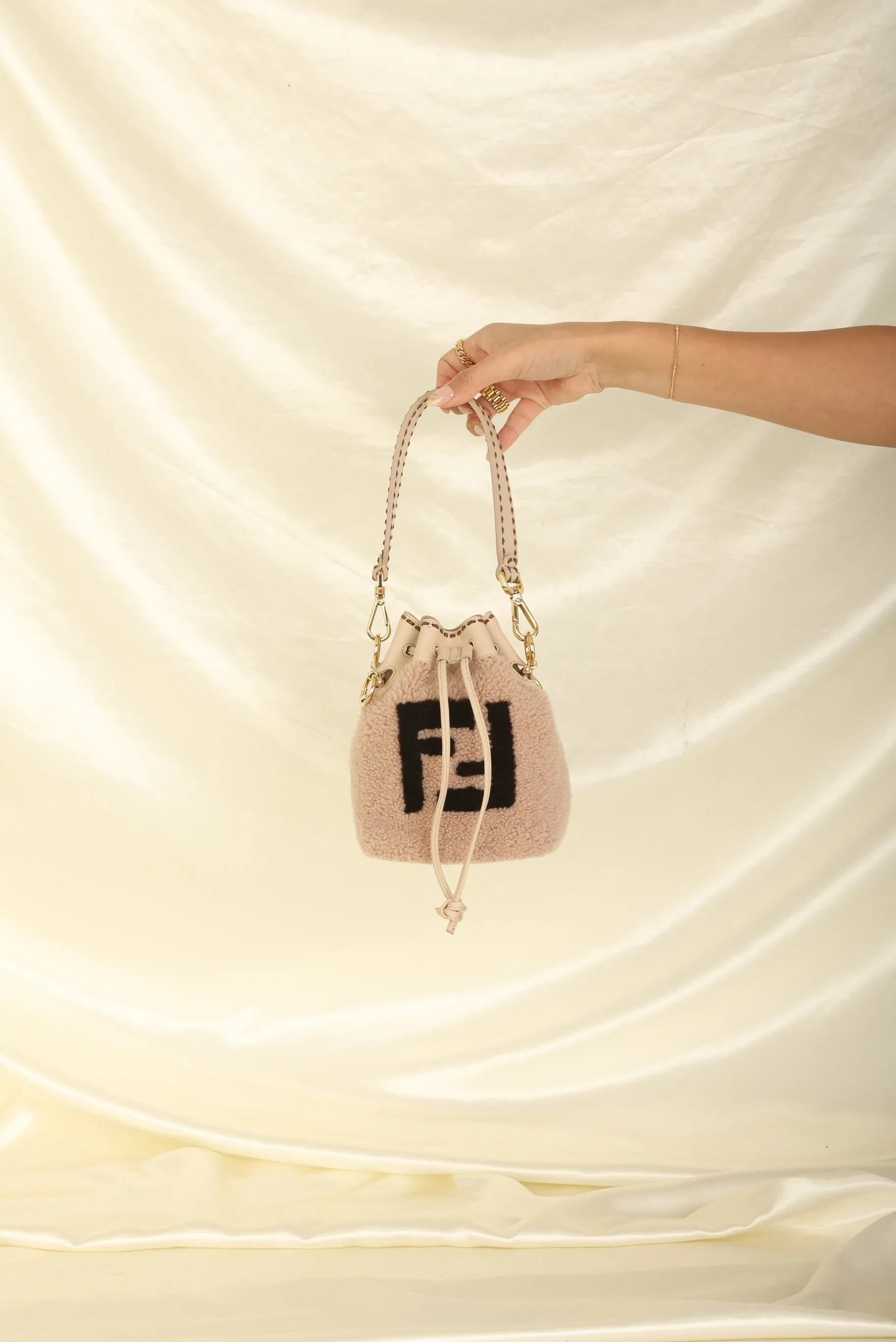 Fendi Shearling Mini Bucket Bag