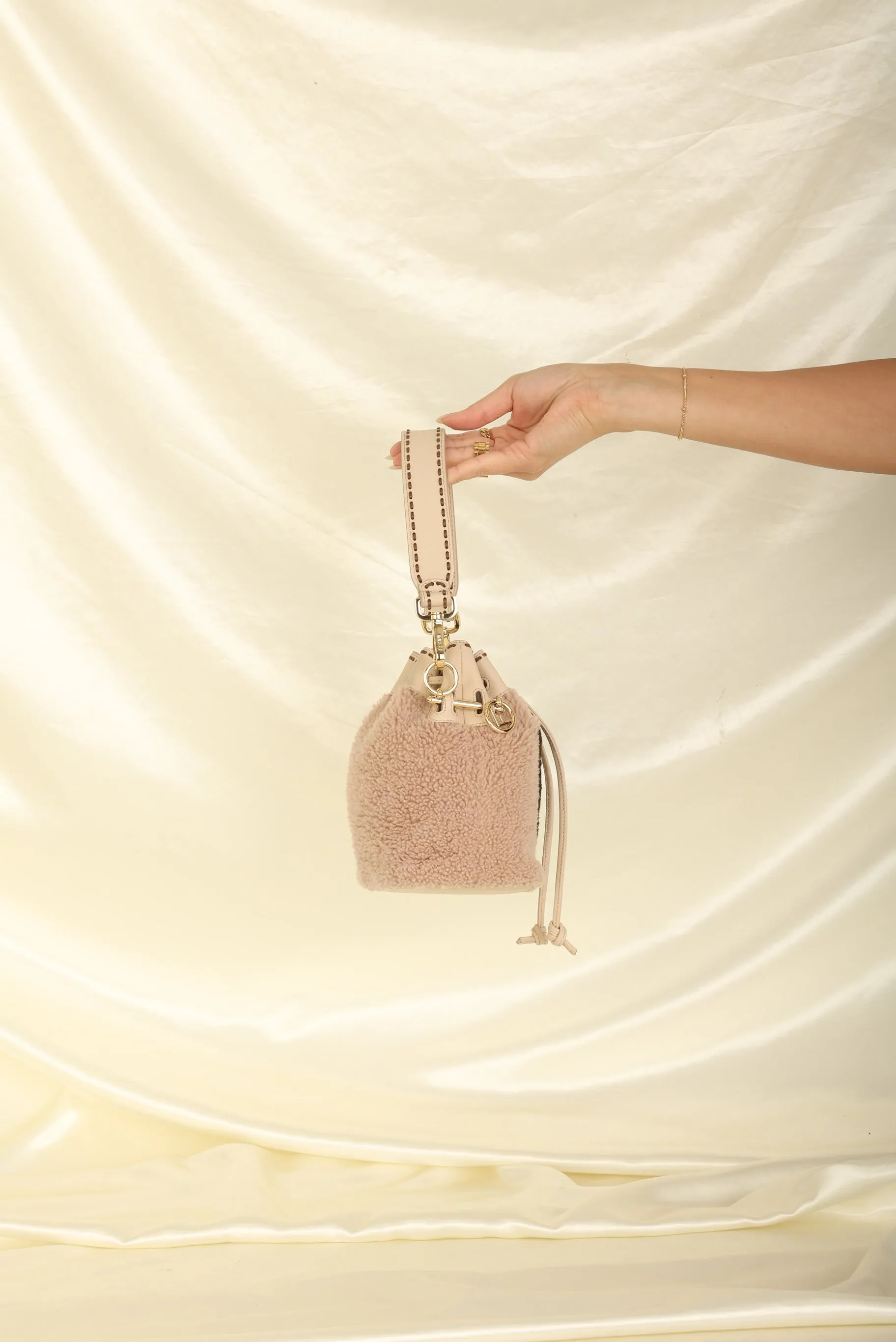 Fendi Shearling Mini Bucket Bag