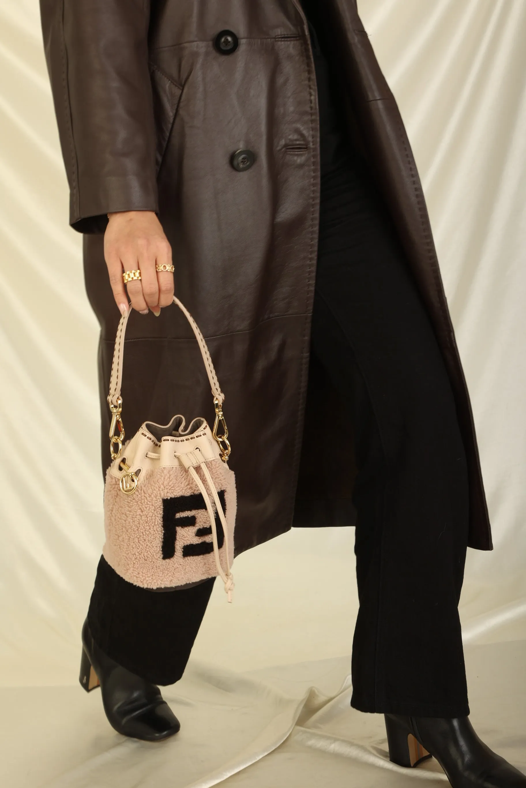 Fendi Shearling Mini Bucket Bag
