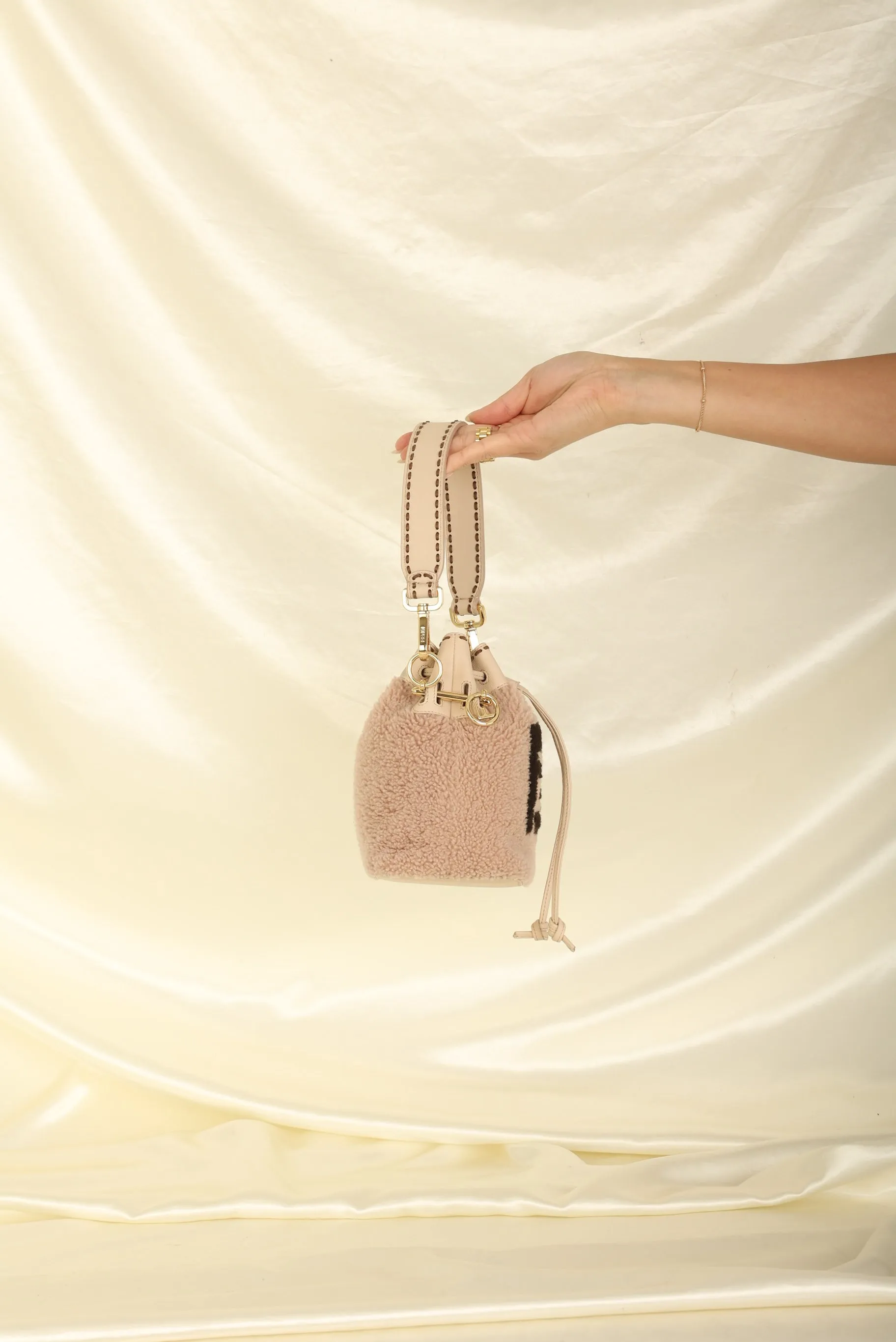 Fendi Shearling Mini Bucket Bag