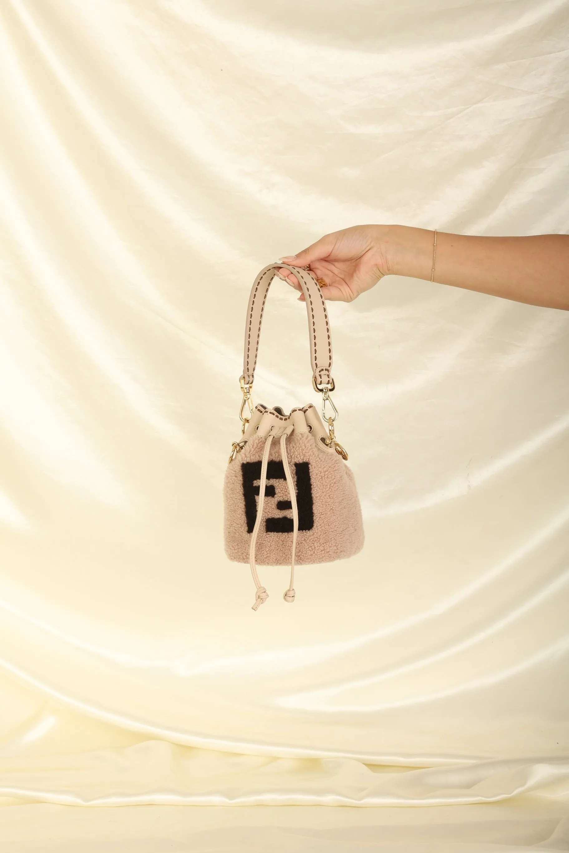 Fendi Shearling Mini Bucket Bag