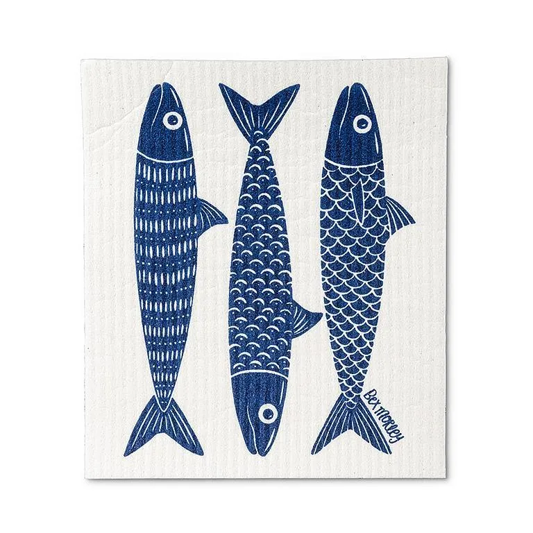 Fish and Lemons Swedish Dish Cloths - Set of 2