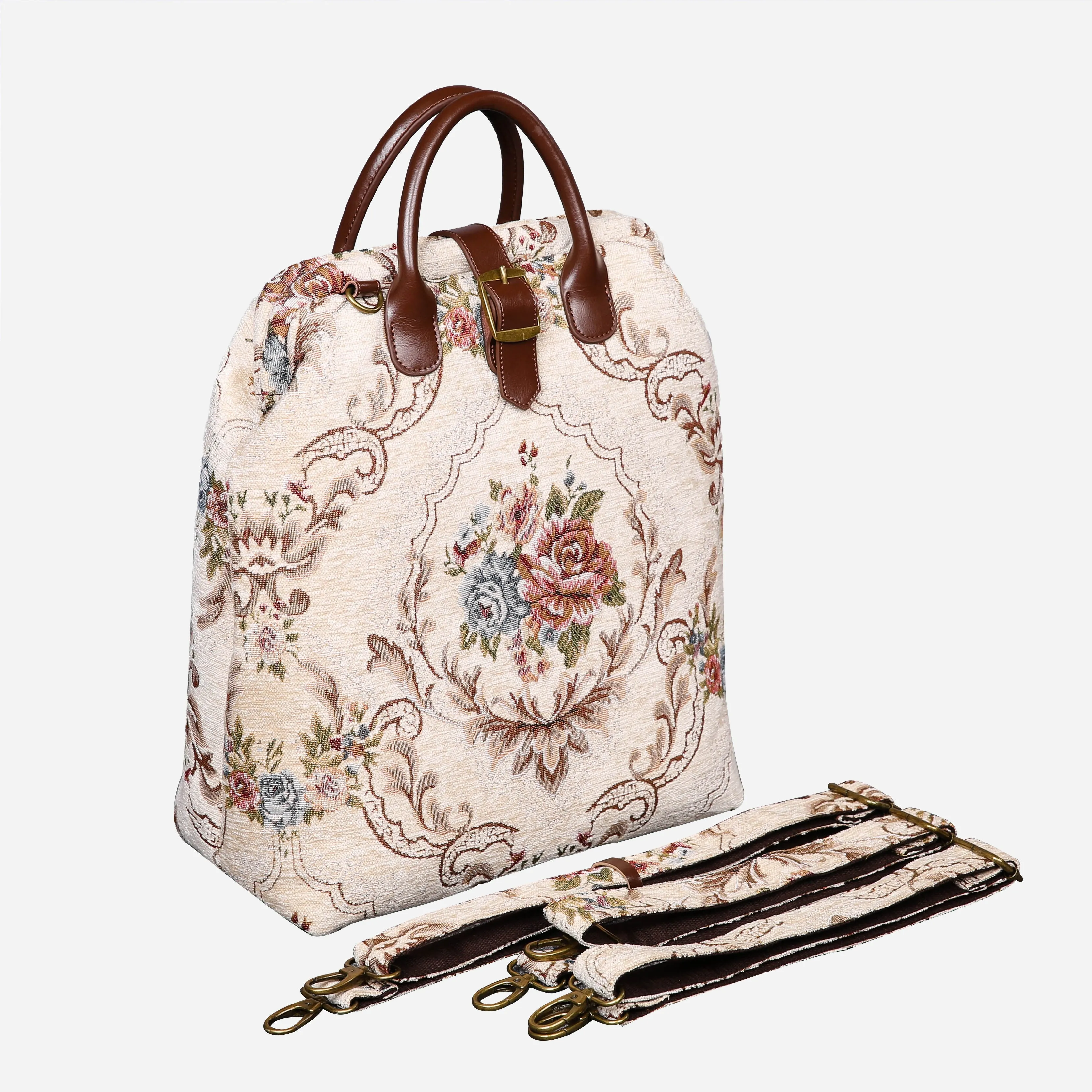 Floral Cream Carpet Laptop Backpack