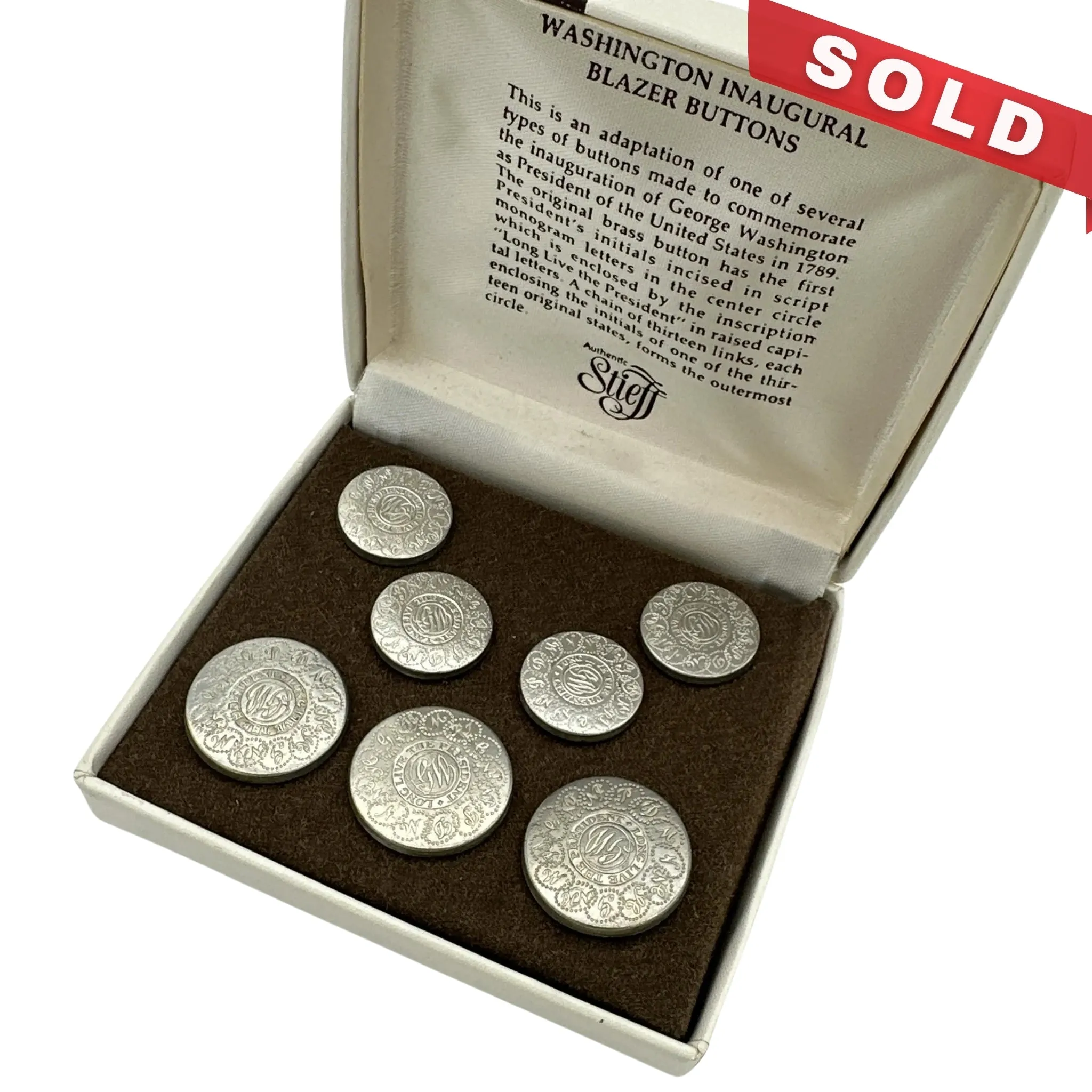 George Washington Inaugural Button Set — Pewter