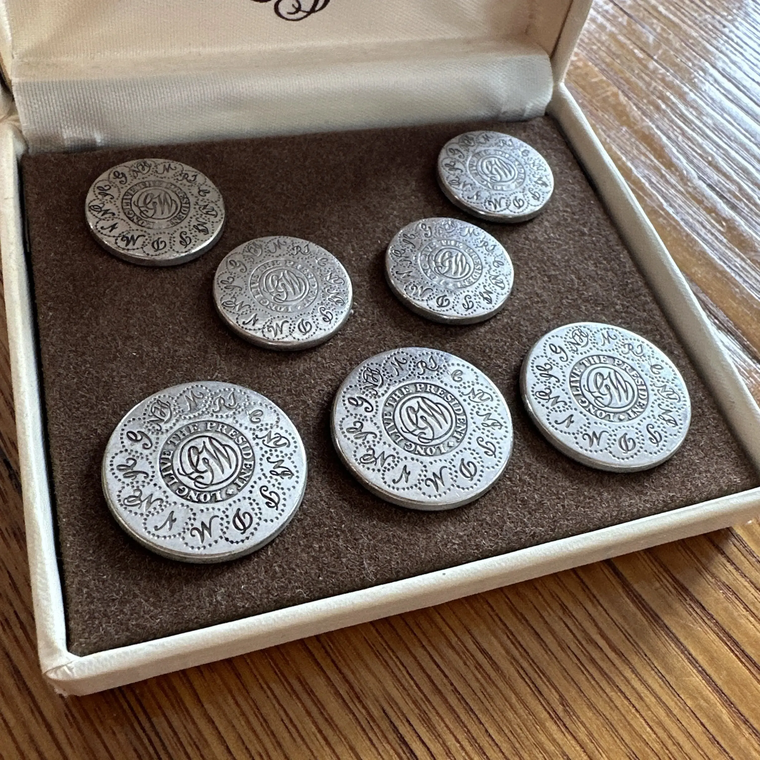 George Washington Inaugural Button Set — Pewter