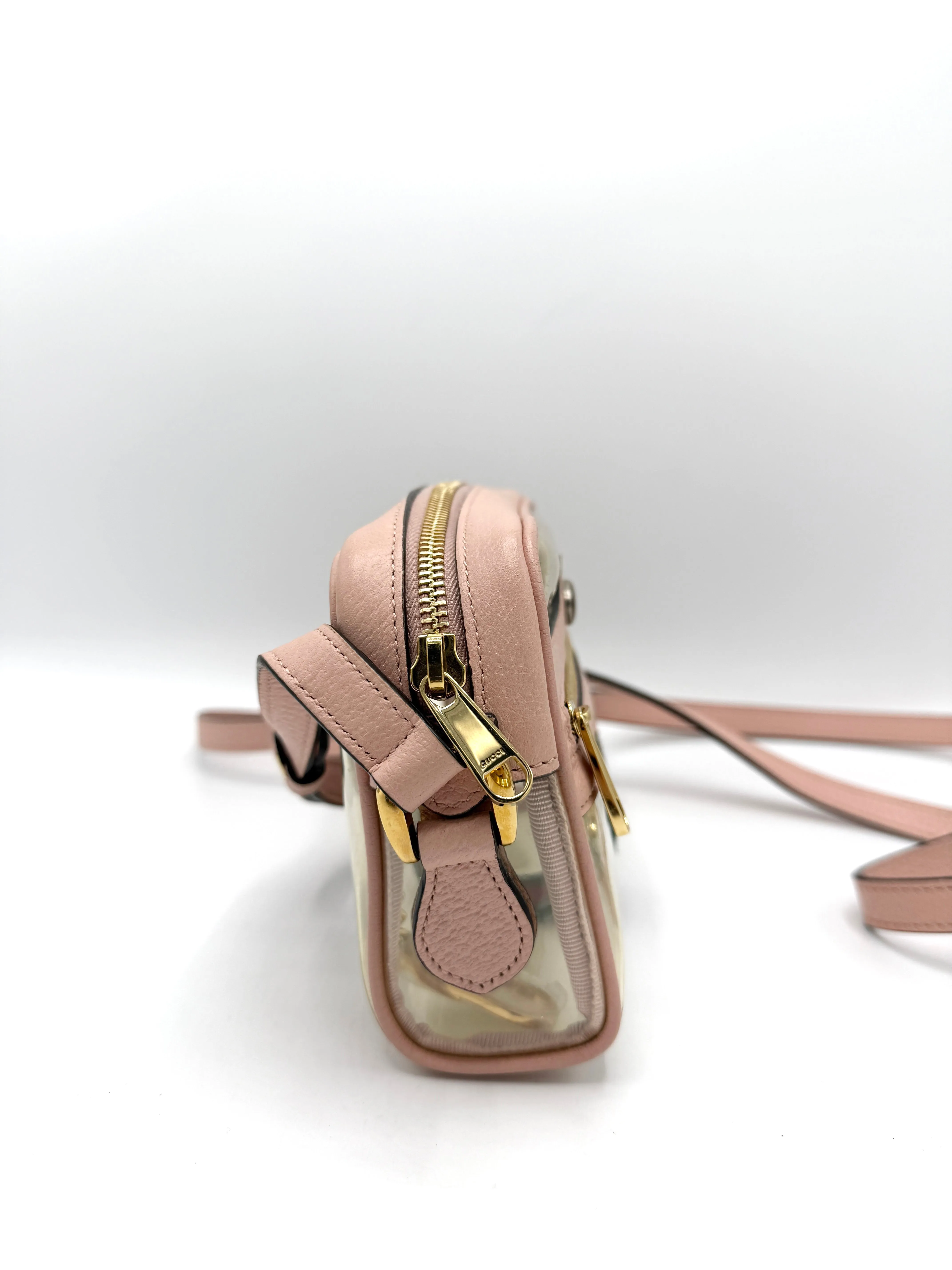 GG Ophidia Web PVC Pink Trimmed Camera Bag
