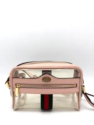 GG Ophidia Web PVC Pink Trimmed Camera Bag