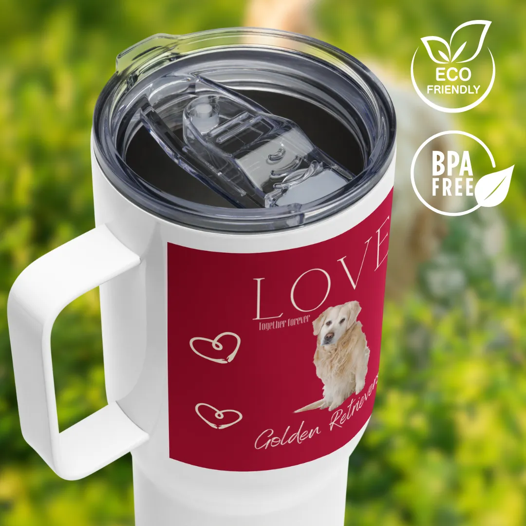 Golden Retriever, Travel mug with a handle