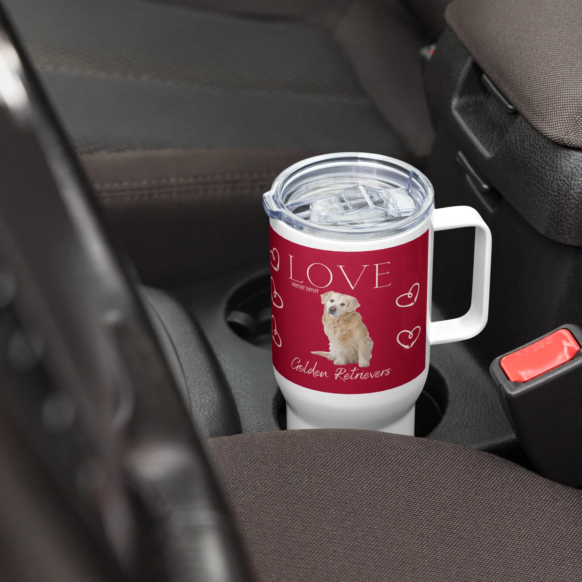 Golden Retriever, Travel mug with a handle