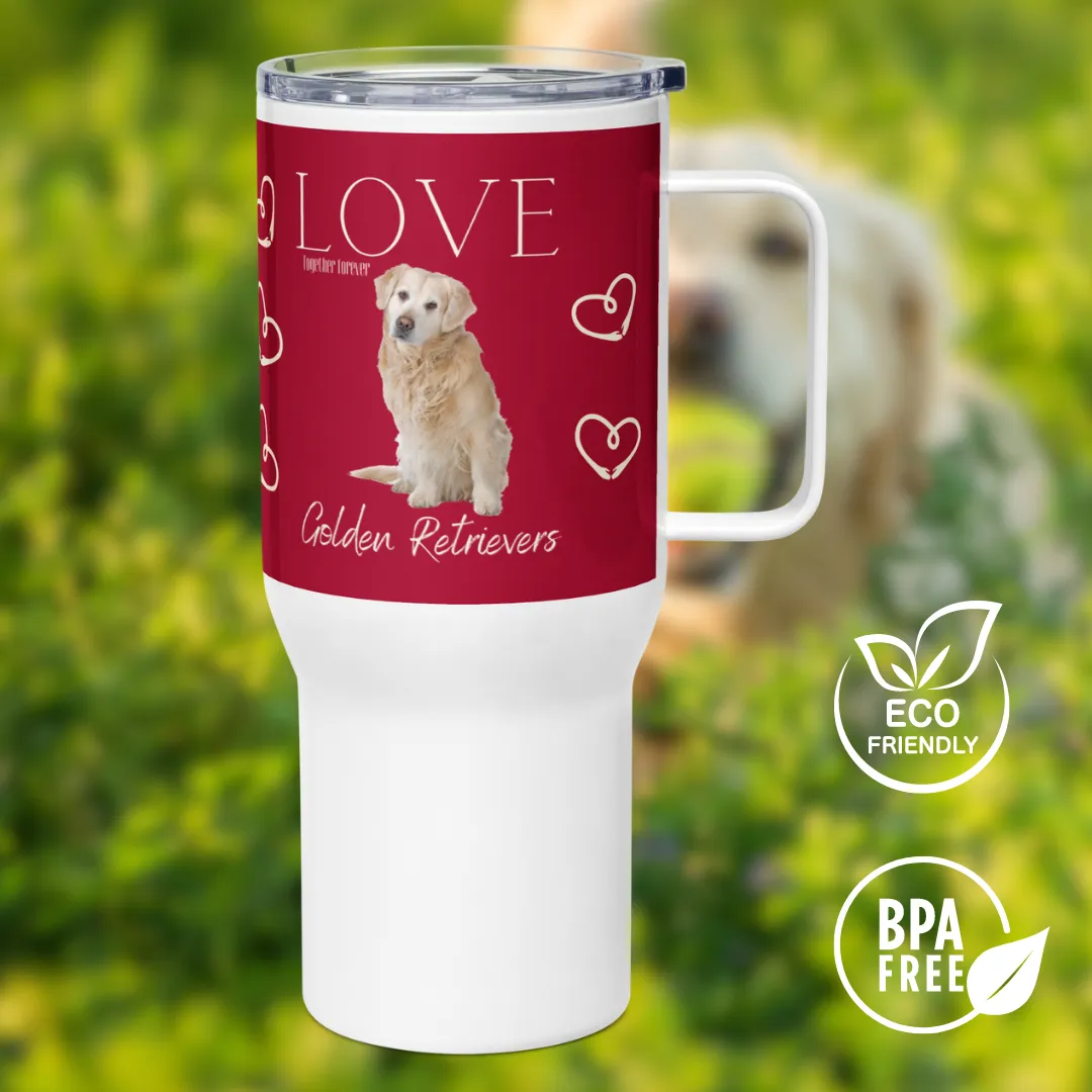 Golden Retriever, Travel mug with a handle