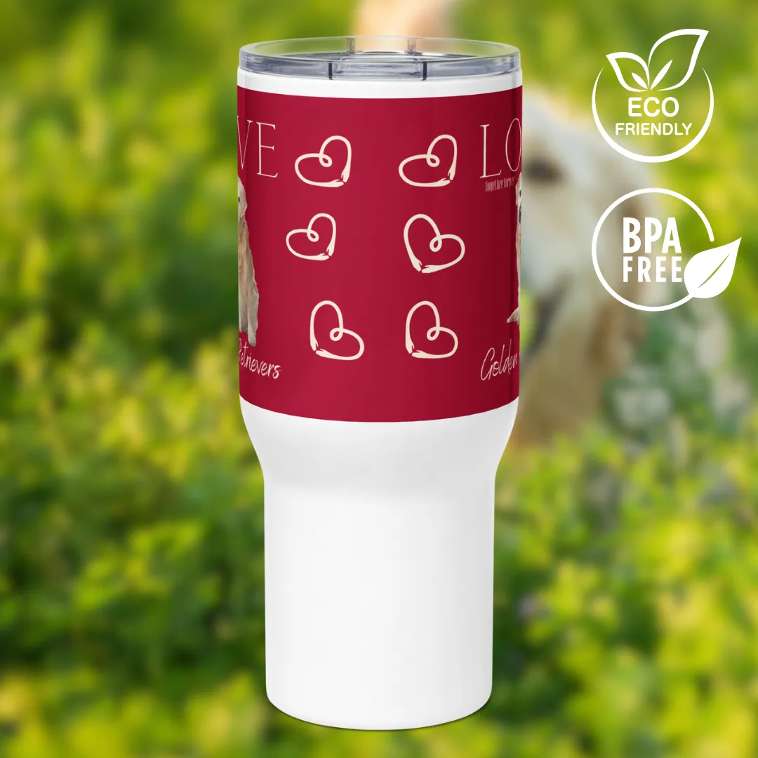 Golden Retriever, Travel mug with a handle