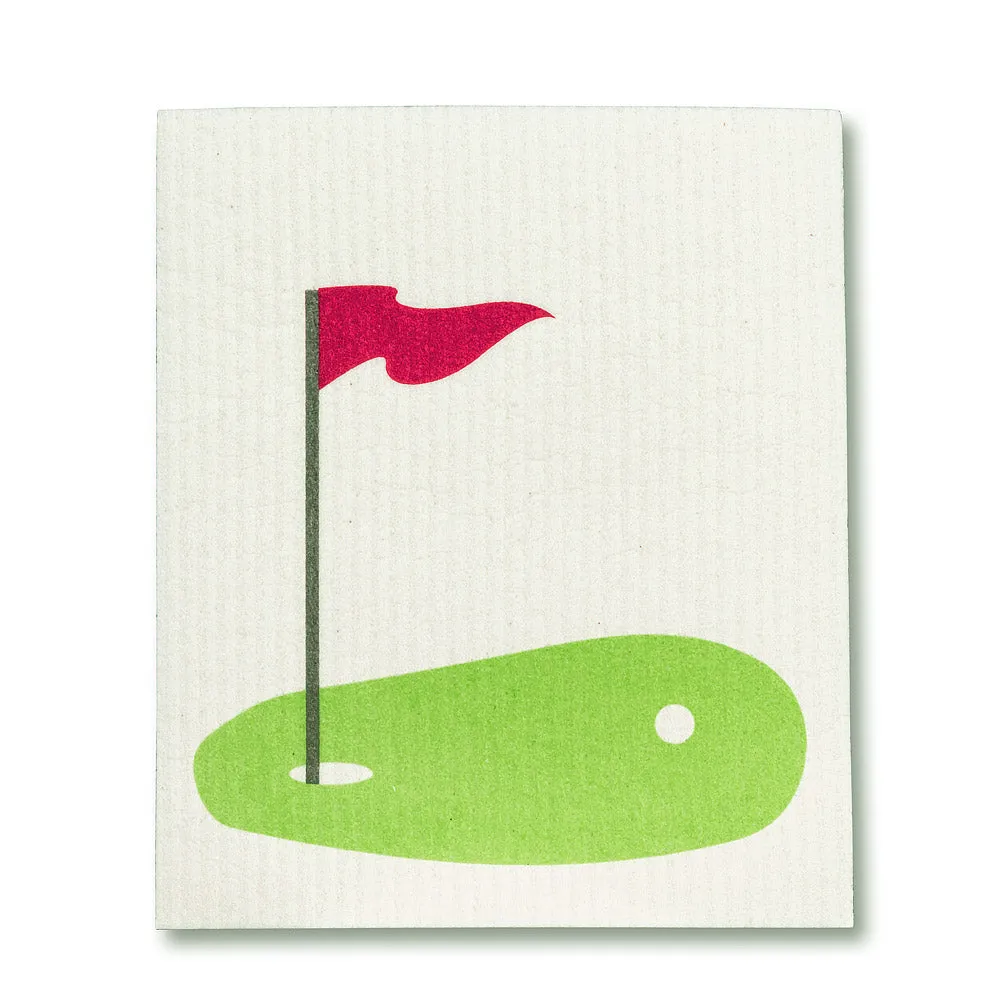 Golf Ball & Green Swedish Dish Cloths - Set of 2