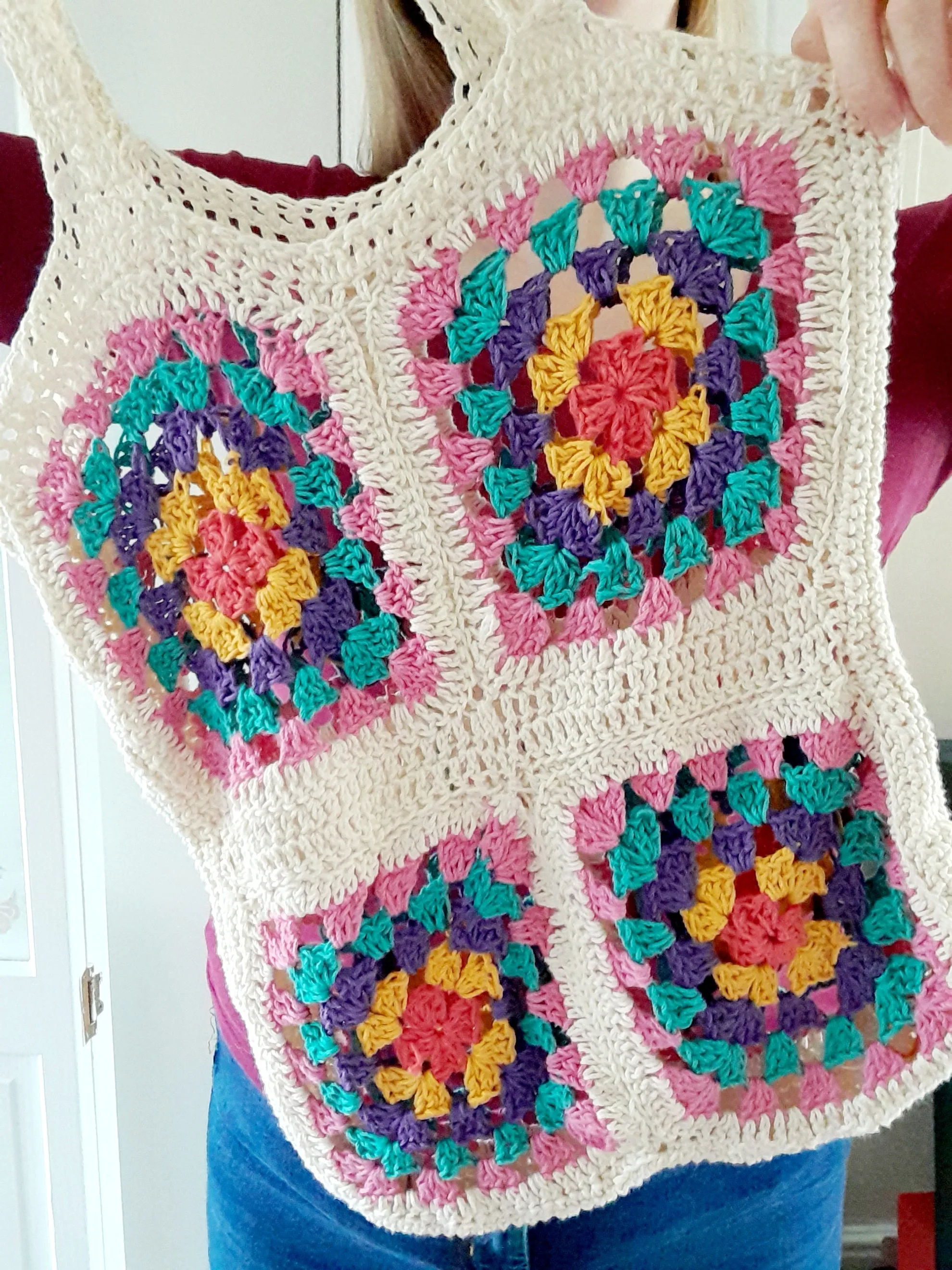 Granny square crochet tote bag pattern
