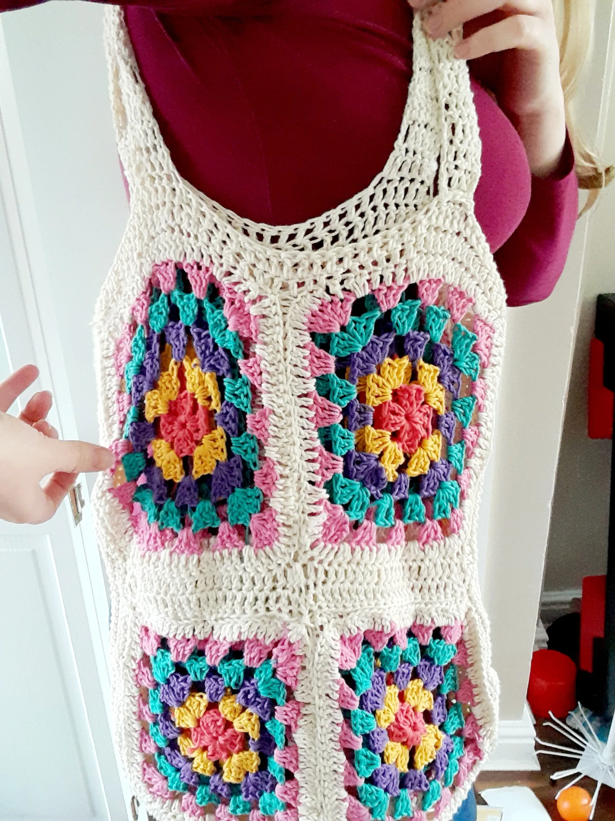 Granny square crochet tote bag pattern