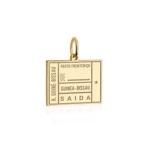 Guinea-Bissau Passport Stamp Charm Solid Gold